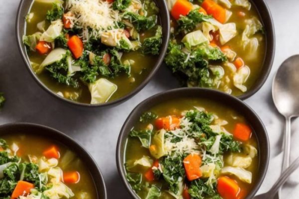 Chicken kale soup creamy umami heart healthy paleo